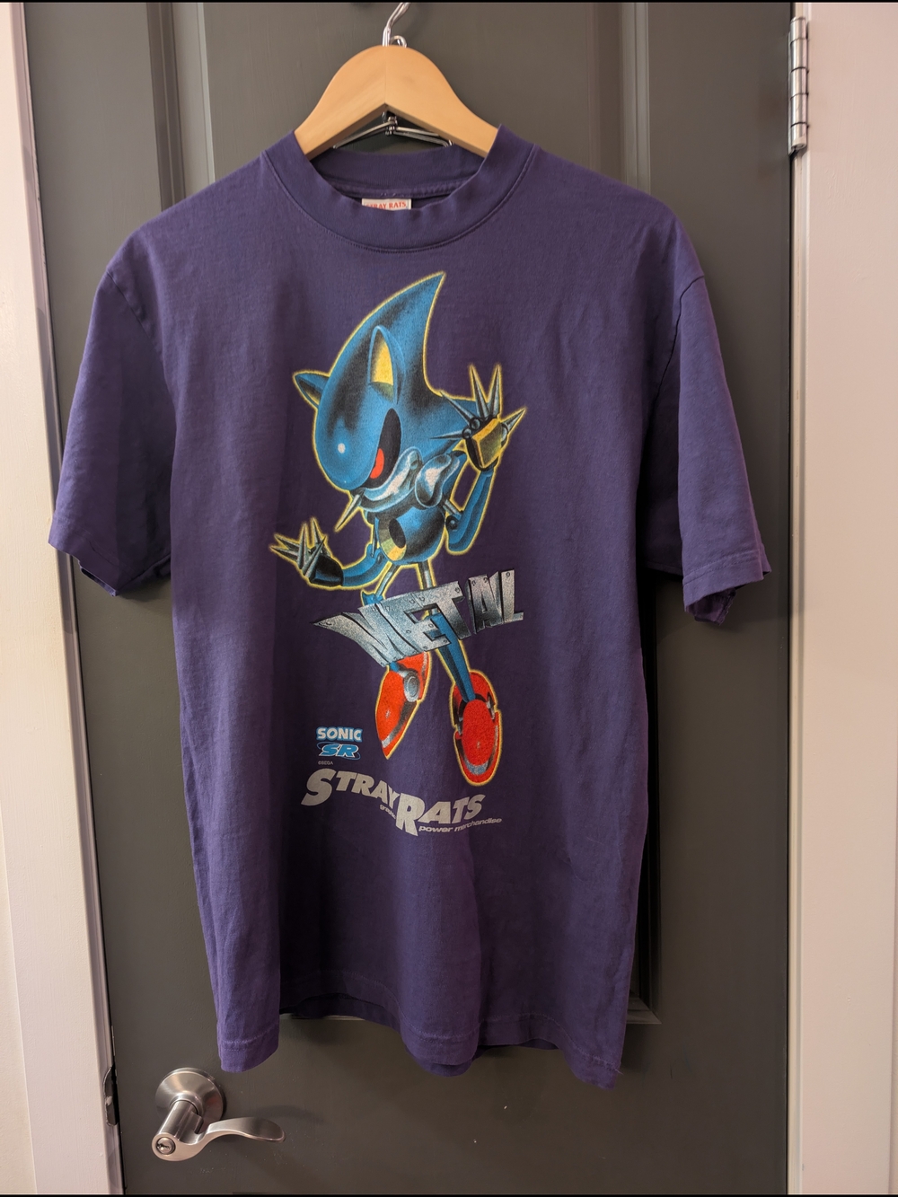 Stray Rats Metal Sonic T-Shirt Purple Small Size Sonic Collab